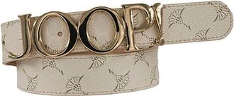 Joop Koppelg&uuml;rtel JOOP, Damen, Gr. 100, sanftes wei&szlig;, Materialmix, G&uuml;rtel Koppelg&uuml;rtel, mit Cornflower-Alloverprint und Logo-Pin-Schliesse
