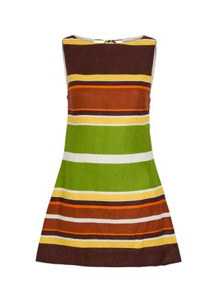 Faithfull The Brand Jacie Striped Linen Mini Dress - Stripe - S (UK8-10 / S)