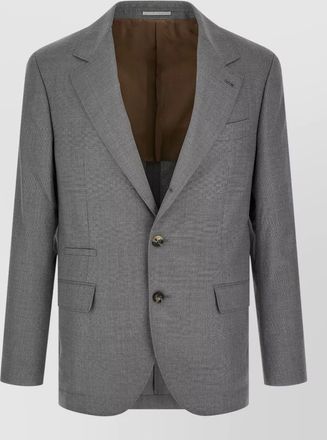 Brunello Cucinelli hopsack blazer notch lapel single vent