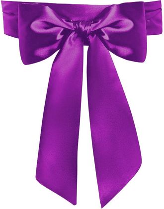 Generic Women Wedding Satin Sash Belt 4 Wide Double Side Chiffon Sash Bridal Waist Belts, Violet, 4 Inch