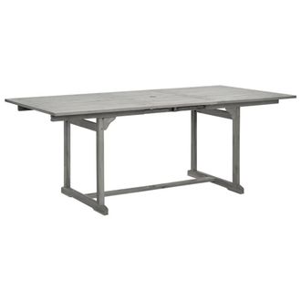 Berkfield Home Garden Dining Table (150-200)x100x75 cm Solid Acacia Wood in Grey