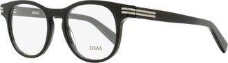Ermenegildo Zegna Mens Keyhole Oval Eyeglasses EZ5268 001 Black 51mm