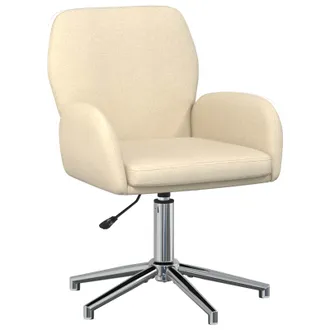 vidaXL Sedia Da Scrivania Girevole 54 X 58 X 90 Cm Crema Tessuto Vidaxl