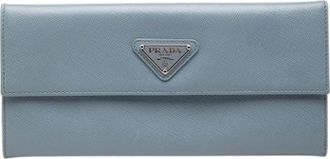 Prada Pre-owned Long Wallet - Dames - Vintage Accessoires - Blauw - ONE Size - Leer - Vintage