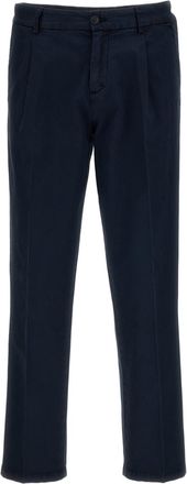 Fay Structured Regular Fit Herringbone Cotton Trousers