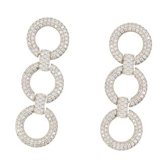 Self Portrait Orecchini a cerchio con cristalli - - Accessories - Donna - Grigio - ONE SIZE