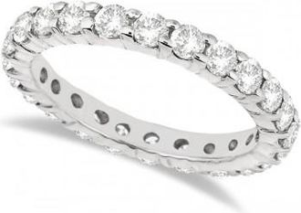 Allurez Diamond Eternity Ring Wedding Band in 14k White Gold (2.00ct)