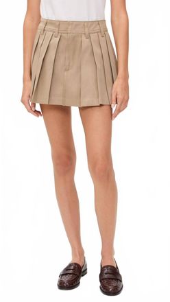 Citizens Of Humanity Pre-Loved Pleated Mini Skirt In Khaki