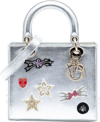 Dior Pre-owned Dior Medium Calfskin Patch Embellished Lady Dior 16-BO-1116