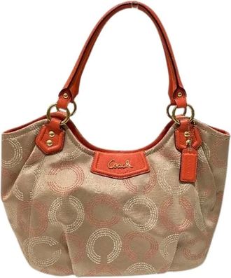 Coach Pre-owned Handbags, female, Multicolor, Size: ONE SIZE Pre-owned Op Art Tote Bag
