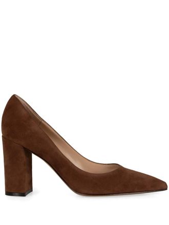 Gianvito Rossi 85mm Piper pumps - women - Suede/Calf Leather/Calf Leather - 39.5 - Brown