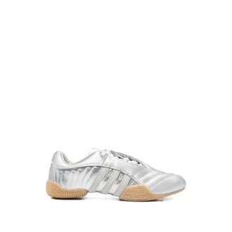 adidas Silver Calf Leather Sneakers - Silver