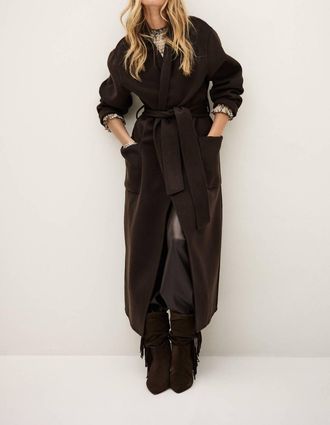 BA&SH Kay Midi-Length Coat In Marron