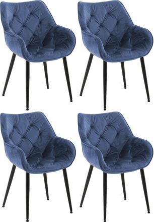 Clp Clp - Set De 4 Sillas Tanna De Sal&oacute;n En Terciopelo Azul