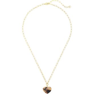 Machete Jewelry Mini Heart Pendant Necklace in Blonde Tortoise at Nordstrom