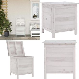 vidaXL Contenitore Giardino Bianco 50x49x56,5 cm Legno Massello Abete - Contenitore in legno - Contenitore per esterni