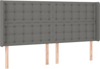 vidaXL Cabecero Con Led De Tela Gris Oscuro 203x16x118/128 Cm Vidaxl