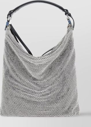 Benedetta Bruzziches slouchy draped shoulder bag with rhinestone embellishment