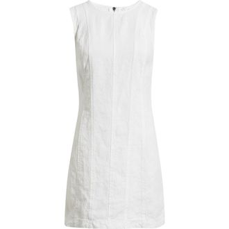 Bella Dahl Seamed Sleeveless Linen Minidress in White at Nordstrom, Size X-Small
