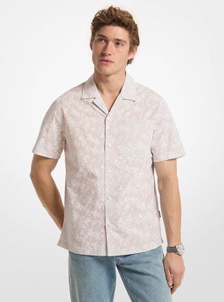 Michael Kors Floral Stretch Cotton Short-Sleeve Shirt