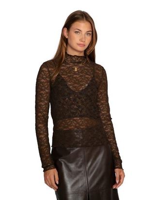 Belle & Bloom Fairy Girl Lace Top in Dark Brown at Nordstrom, Size X-Small Au