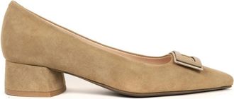 Sergio Moretti Klassieke Beige Mid Heel Pumps - Dames - Pumps - Beige - 40 EU - Leer - Schoenen
