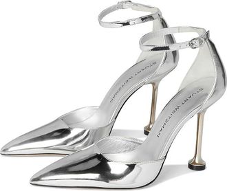 Stuart Weitzman Stuartini Pump 100 Womens Shoes Silver : 10.5 M, Leather