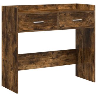 vidaXL Mesa Consola Roble Ahumado 90 X 35 X 80 Cm Madera De Ingenier&iacute;a Vidaxl