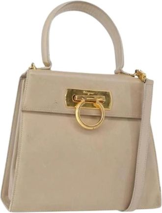 Ferragamo Pre-owned Handbags, female, Beige, Size: ONE SIZE Pre-owned Handbag