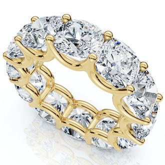 Pompeii3 12Ct Cushion Cut Diamond Eternity Ring 14k Gold Wedding Band Lab Grown
