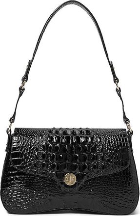 Brahmin Nerida sugar plum Melbourne Shoulder Womens Handbags Black, Leather/Polyester