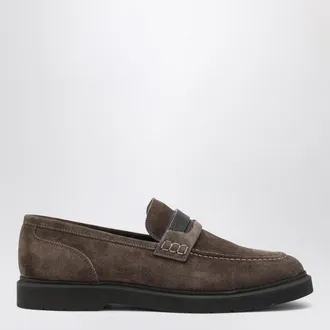 Brunello Cucinelli Penny loafer in brown leather with monile detail