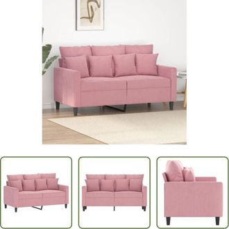vidaXL vidaXL Divano in velluto - Divano a 2 Posti Rosa 120 cm in Velluto