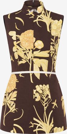 Moschino Abito in popeline di cotone stampato - Marrone