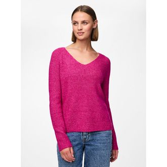 Pieces Trui met V-hals in fijn tricot