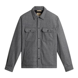 Woolrich Light Jackets, male, Gray, 2XL, Check Alaskan Skirt Jacket