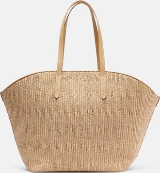 Brunello Cucinelli Borsa grande in rafia con finiture in pelle