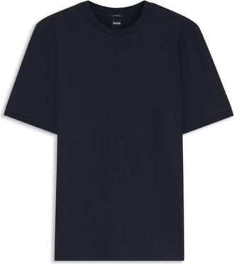 BOSS Geometric-jacquard T-shirt in cotton