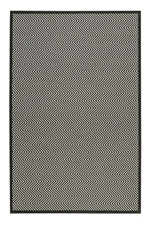 Esprit Alfombra tejida reversible beige y negro 160x230