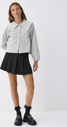 Twik Womens Checked oversized-collar shirt