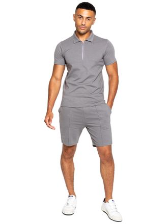Enzo Jeans | Heren Polo Trainingspak Set - Grijs