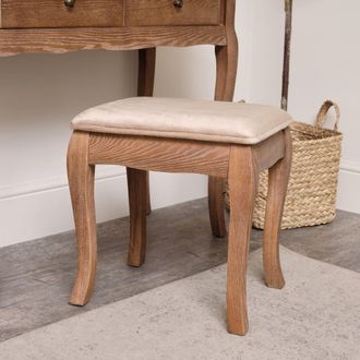 Melody Maison Dark Wood Dressing Table Stool - Ashwell Range in Dark Brown