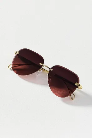 I-SEA Frameless Ombre Aviator Sunglasses