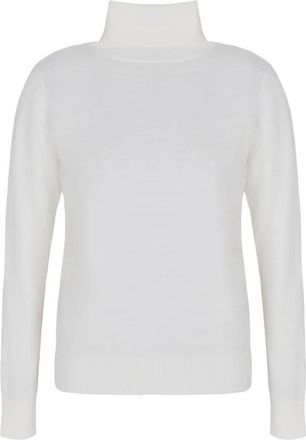 A|X Armani Exchange Turtleneck Trui met Geborduurd Logo - Dames - Coltruien - Wit - S - Wol - Truien & Vesten
