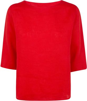 Whyci Shirt Linen Red Blouse