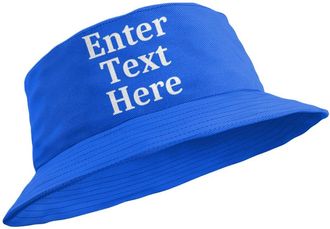 Generic Personalised Plain Text Bucket Hat (UK, Alpha, L, Royal Blue)