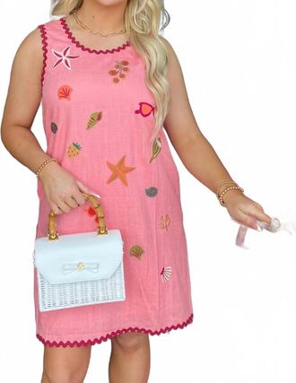 THML Clothing Beach Day Mini Dress In Pink