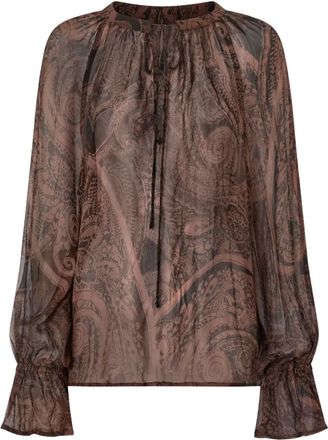 Pinko Blusa con stampa paisley - Marrone