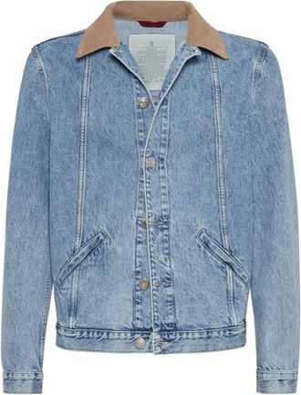 Brunello Cucinelli Denim jacket in Light Blue Denim at Nordstrom, Size 52 It