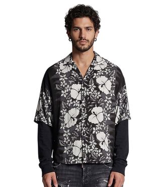 Dsquared2 Black Relaxed Floral Shirt